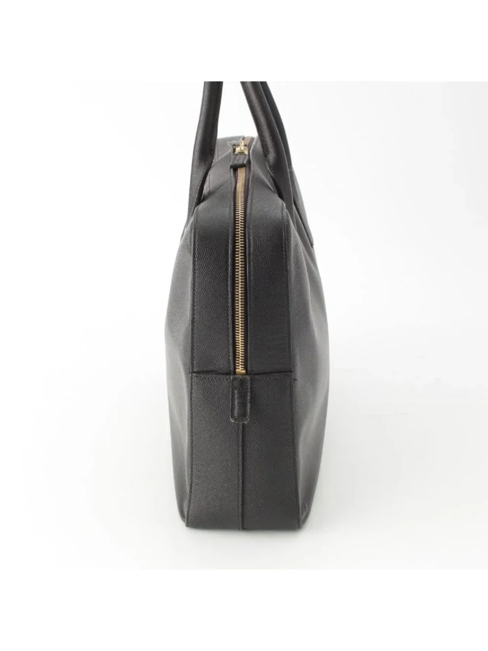 Saint Laurent Classic Museum Flat Leather Briefcase Black
